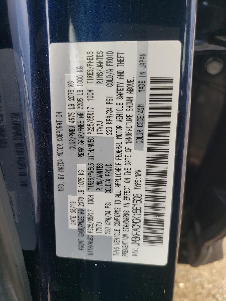 2019 Mazda Cx-5 Touring VIN: JM3KFACM0K1661608 Lot: 69722025