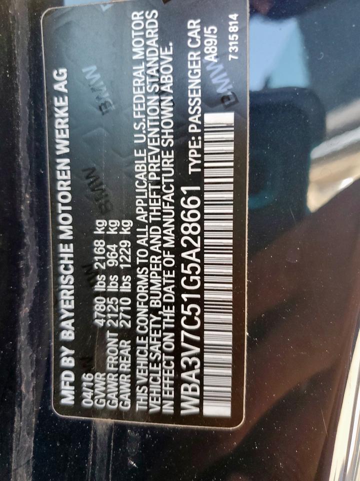 2016 BMW 428 I Sulev VIN: WBA3V7C51G5A28661 Lot: 68879415