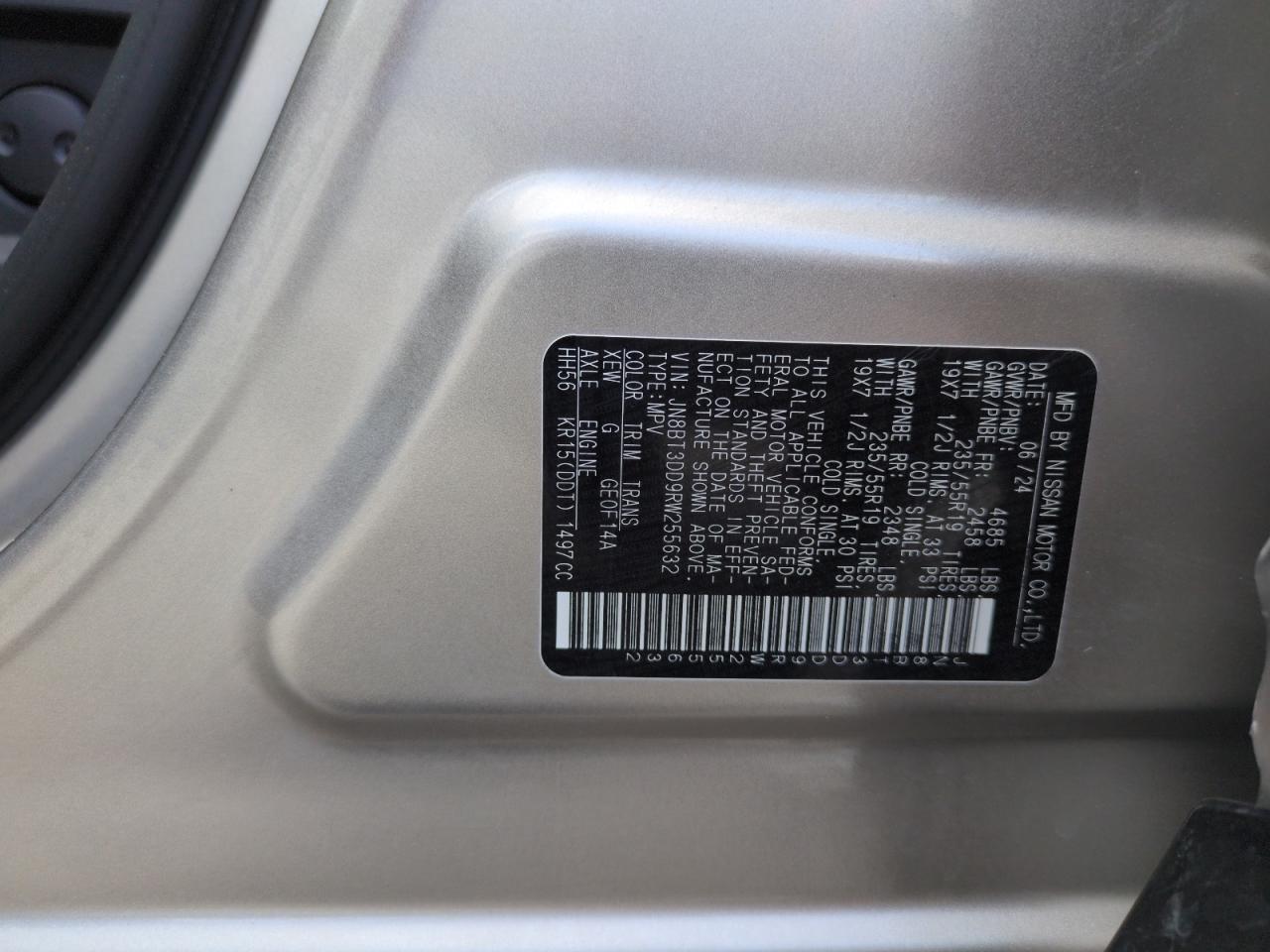 2024 Nissan Rogue Platinum VIN: JN8BT3DD9RW255632 Lot: 68392295