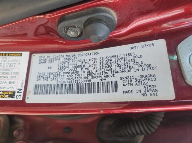 2005 TOYOTA 4RUNNER SR5  