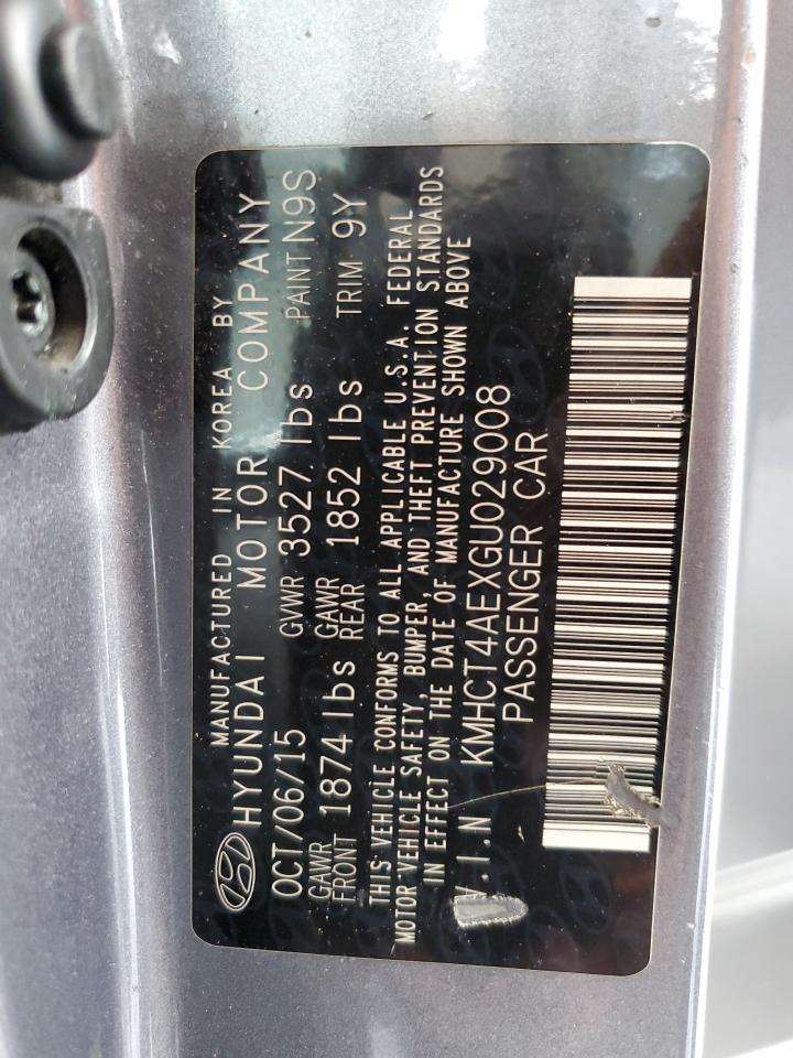 2016 Hyundai Accent Se VIN: KMHCT4AEXGU029008 Lot: 67441005