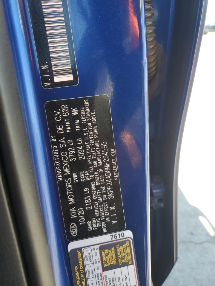 2021 Kia Forte Fe VIN: 3KPF24AD8ME294595 Lot: 70048765