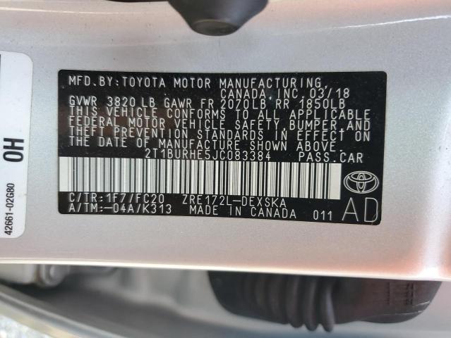 2018 TOYOTA COROLLA L  