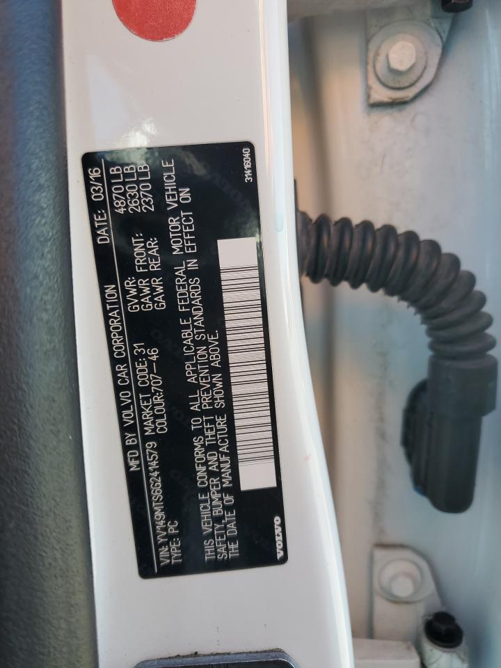 2016 Volvo S60 Polestar VIN: YV149MTS6G2414579 Lot: 69432655