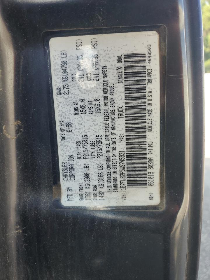 1998 Dodge Dakota VIN: 1B7FL22P5WS745931 Lot: 70360895