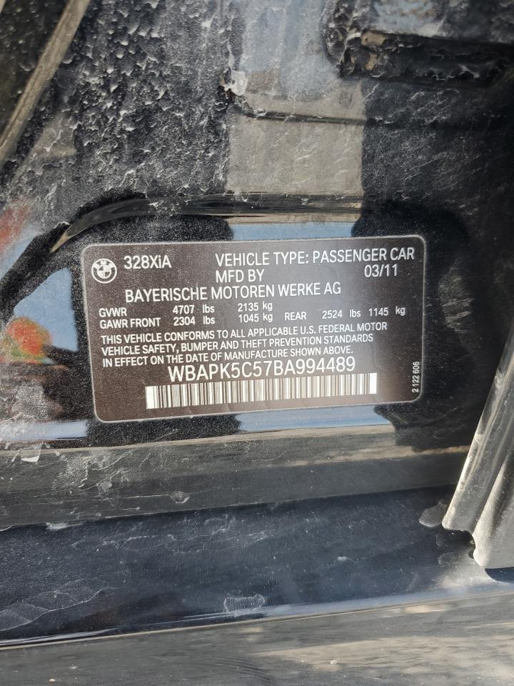 2011 BMW 328 Xi Sulev VIN: WBAPK5C57BA994489 Lot: 70003735