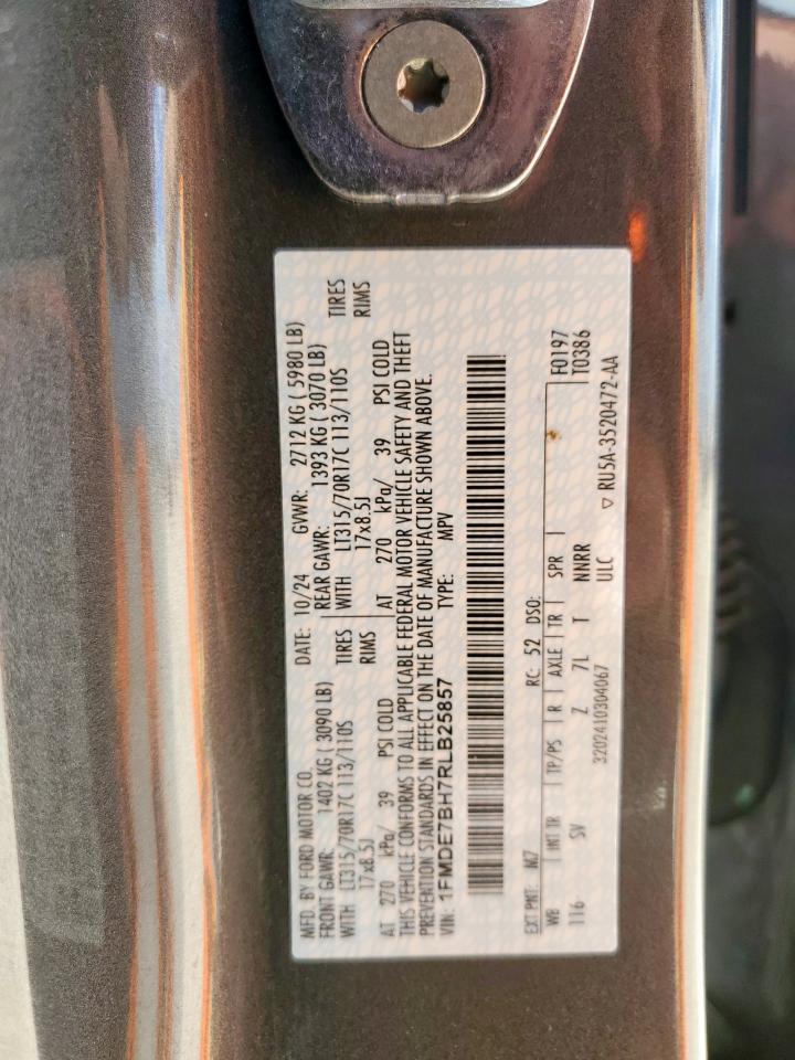 2024 Ford Bronco Big Bend VIN: 1FMDE7BH7RLB25857 Lot: 70911245