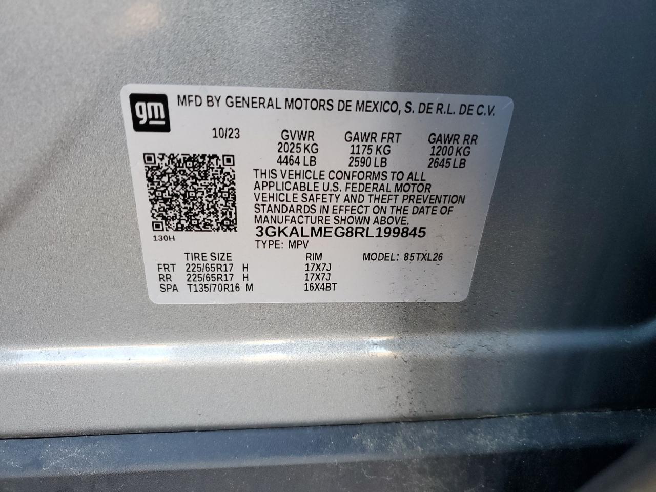 2024 GMC Terrain Sle VIN: 3GKALMEG8RL199845 Lot: 70062755