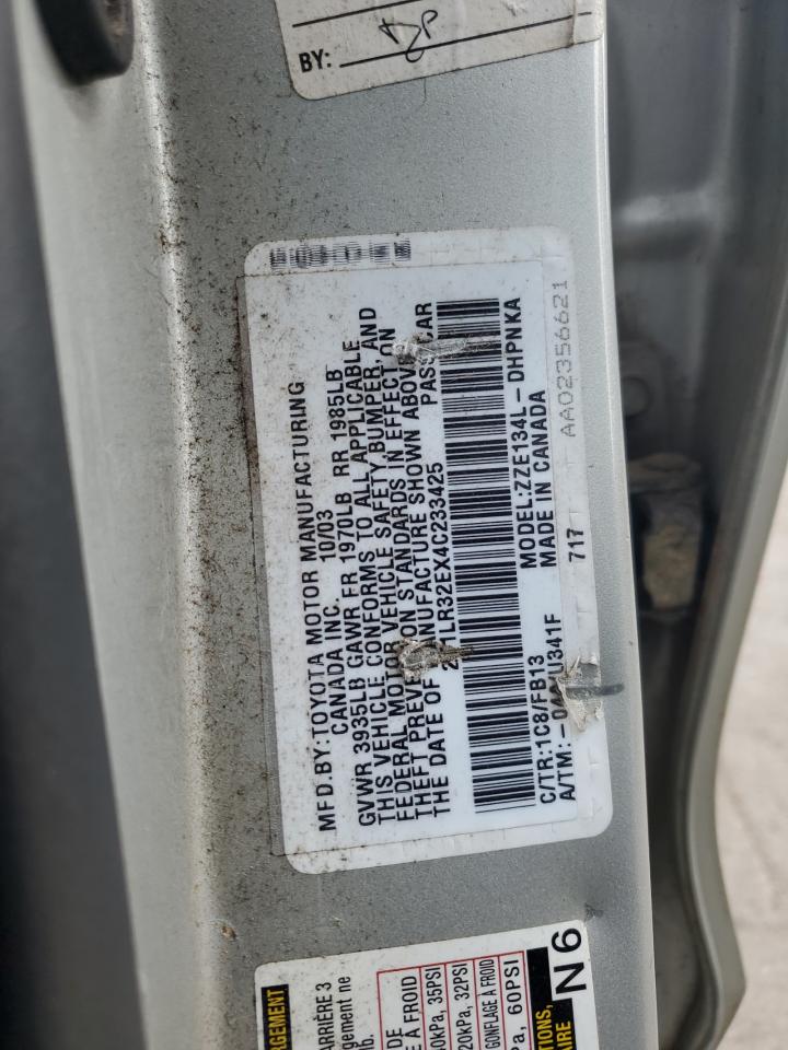 2004 Toyota Corolla Matrix Base VIN: 2T1LR32EX4C233425 Lot: 70006065