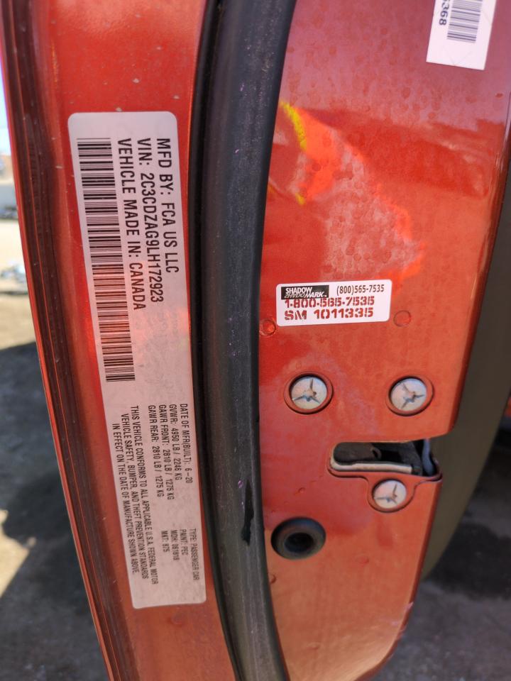 2020 Dodge Challenger Sxt VIN: 2C3CDZAG9LH172923 Lot: 66950545