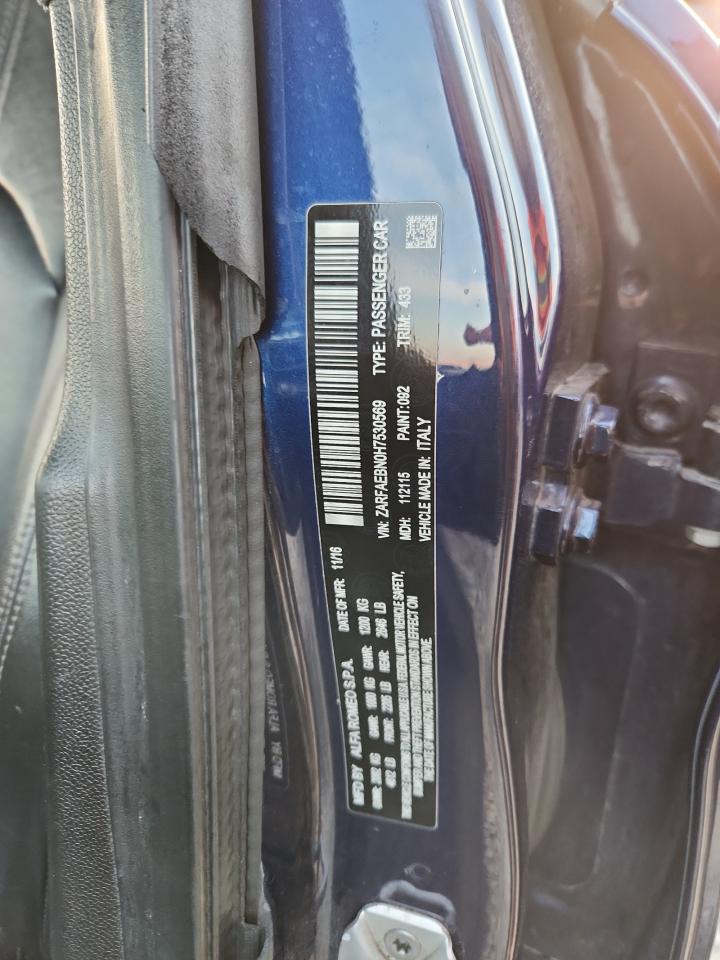 2017 Alfa Romeo Giulia VIN: ZARFAEBN0H7530569 Lot: 70495905