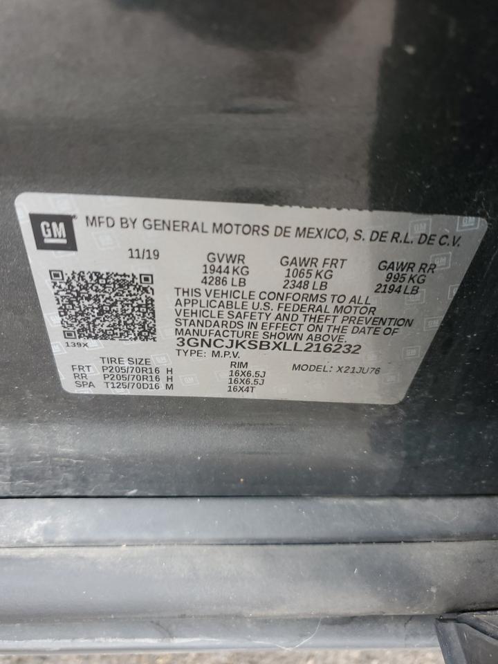 2020 Chevrolet Trax Ls VIN: 3GNCJKSBXLL216232 Lot: 70742285