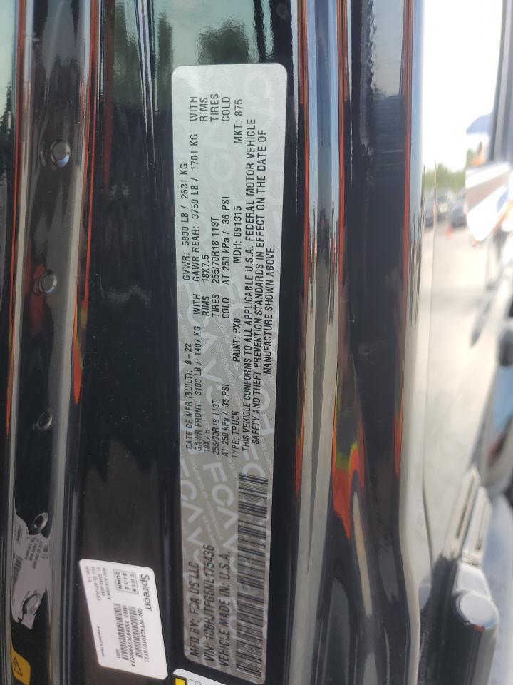 2022 Jeep Gladiator Overland VIN: 1C6HJTFG6NL175436 Lot: 69038855