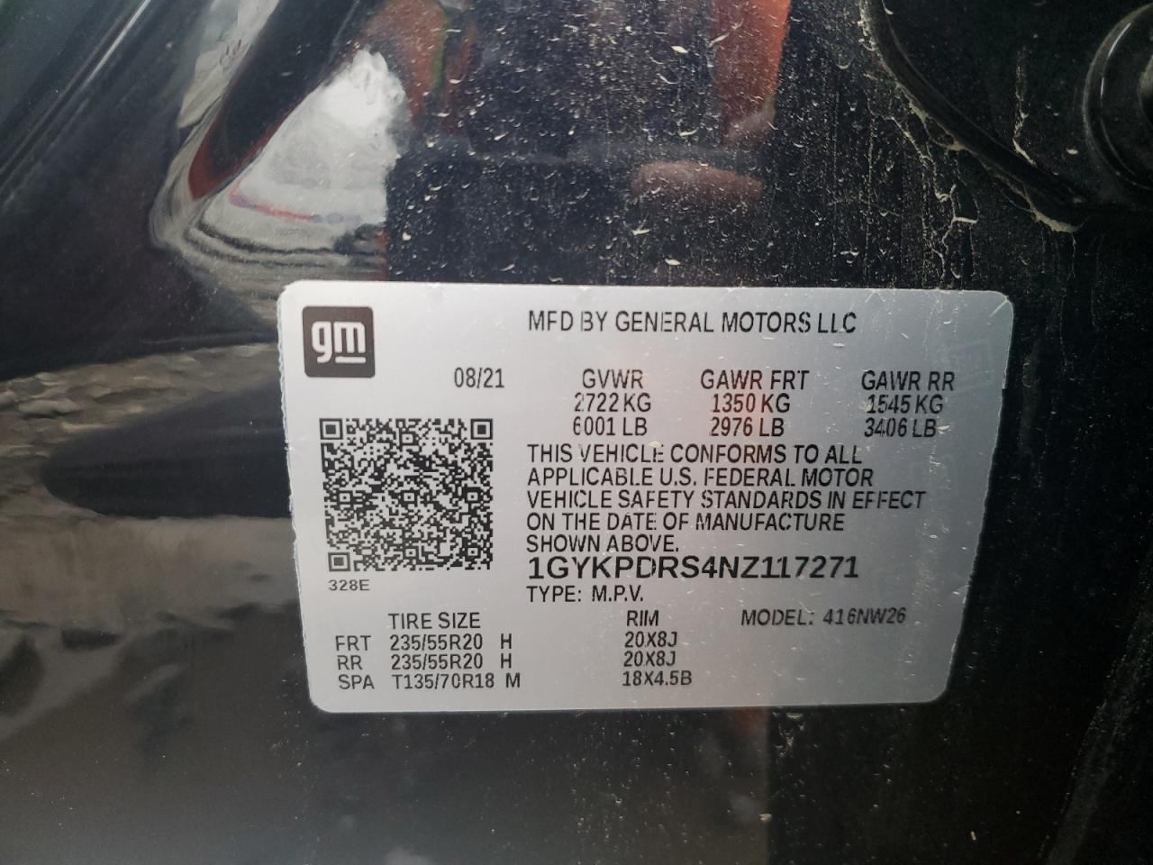 2022 Cadillac Xt6 Premium Luxury VIN: 1GYKPDRS4NZ117271 Lot: 69376725