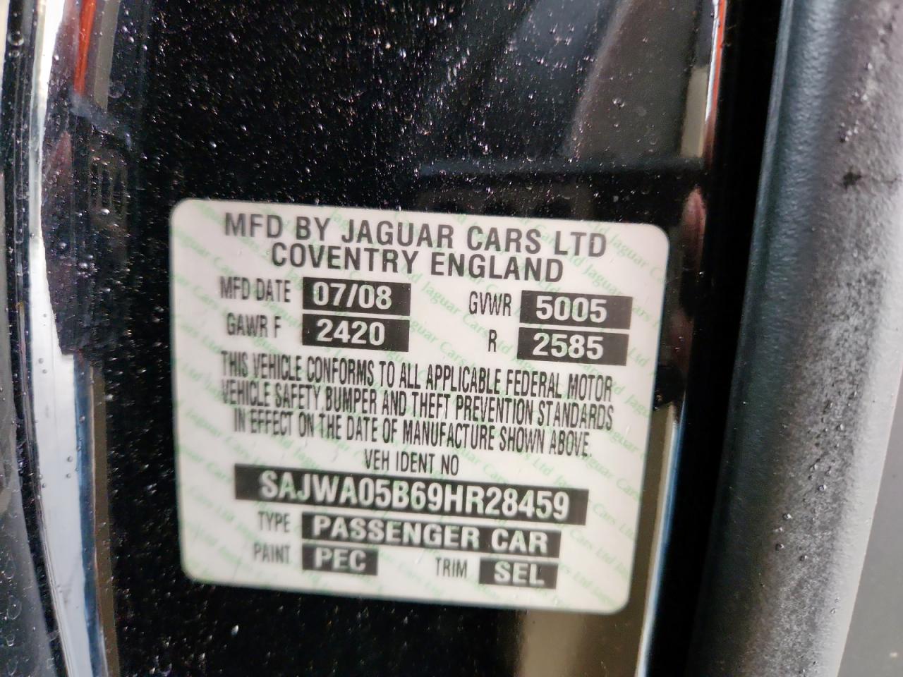 2009 Jaguar Xf Luxury VIN: SAJWA05B69HR28459 Lot: 70000425