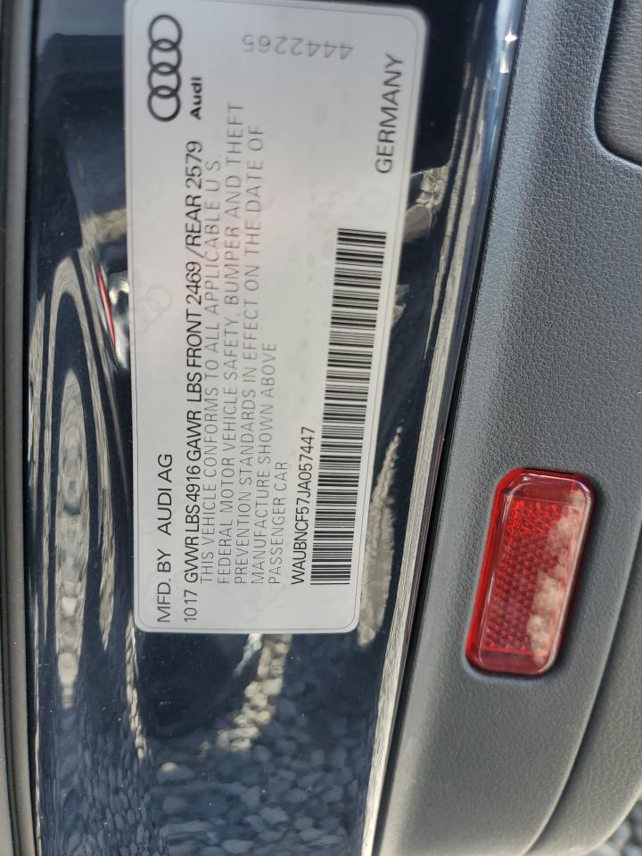 2018 Audi A5 Premium Plus VIN: WAUBNCF57JA057447 Lot: 70684945
