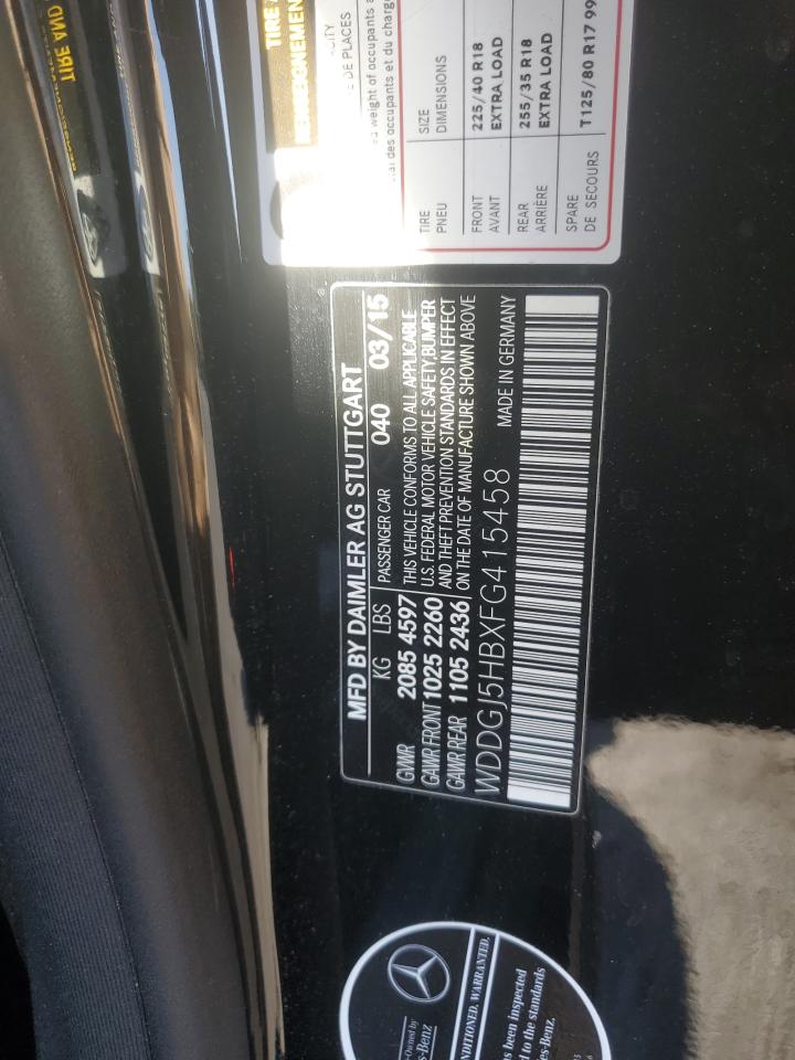 2015 Mercedes-Benz C 350 VIN: WDDGJ5HBXFG415458 Lot: 70704365