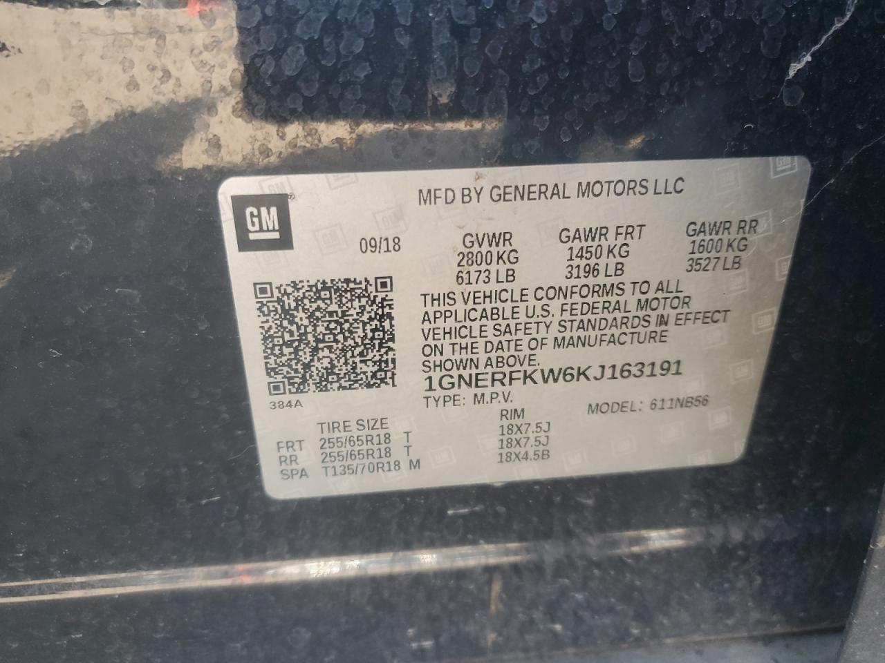 2019 Chevrolet Traverse Ls VIN: 1GNERFKW6KJ163191 Lot: 66263735