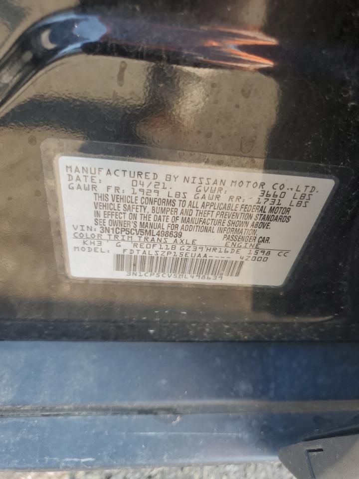 2021 Nissan Kicks Sv VIN: 3N1CP5CV5ML498639 Lot: 68750475