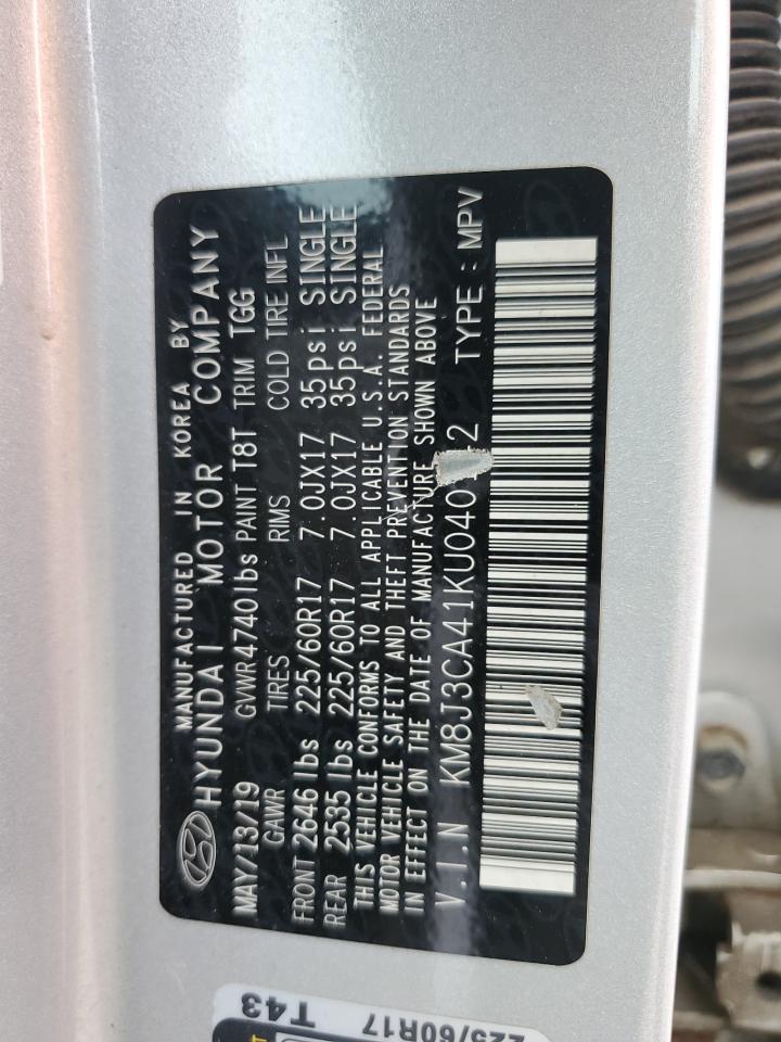 2019 Hyundai Tucson Limited VIN: KM8J3CA41KU040142 Lot: 68345575