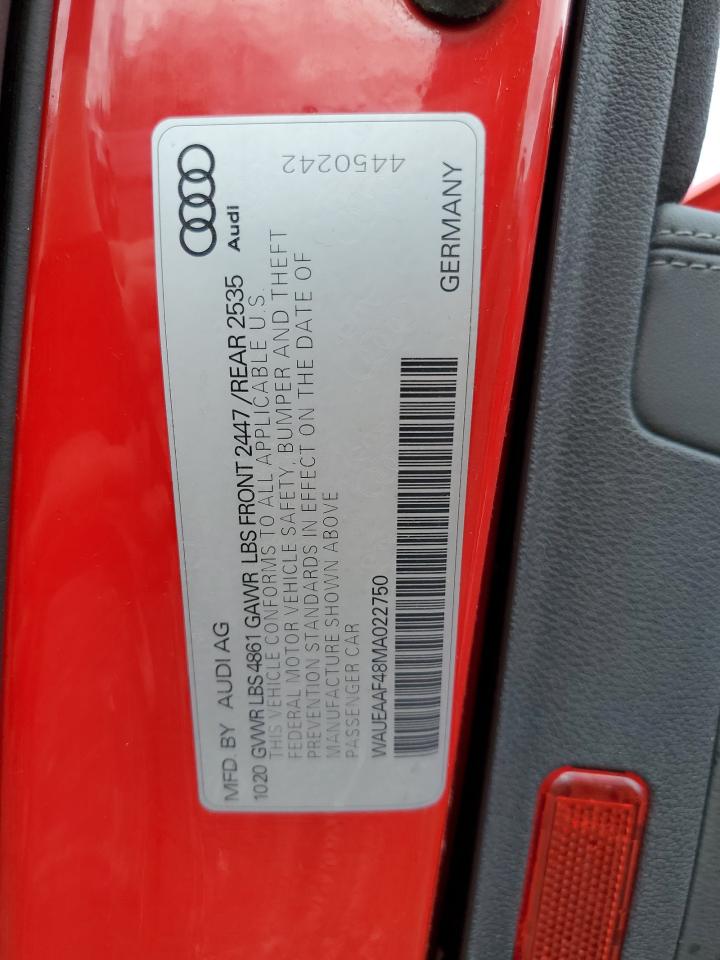 2021 Audi A4 Premium Plus 45 VIN: WAUEAAF48MA022750 Lot: 69288715