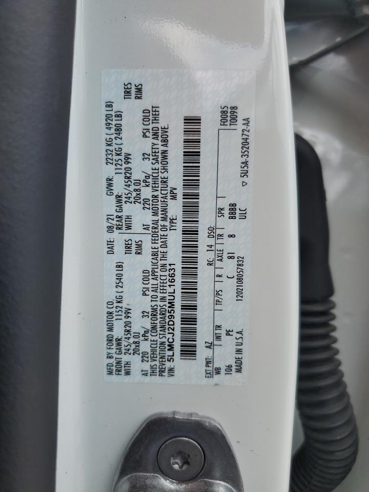 2021 Lincoln Corsair Reserve VIN: 5LMCJ2D95MUL16631 Lot: 70867875