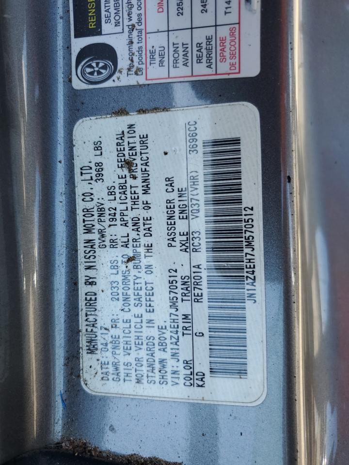 2018 Nissan 370Z Base VIN: JN1AZ4EH7JM570512 Lot: 70543195