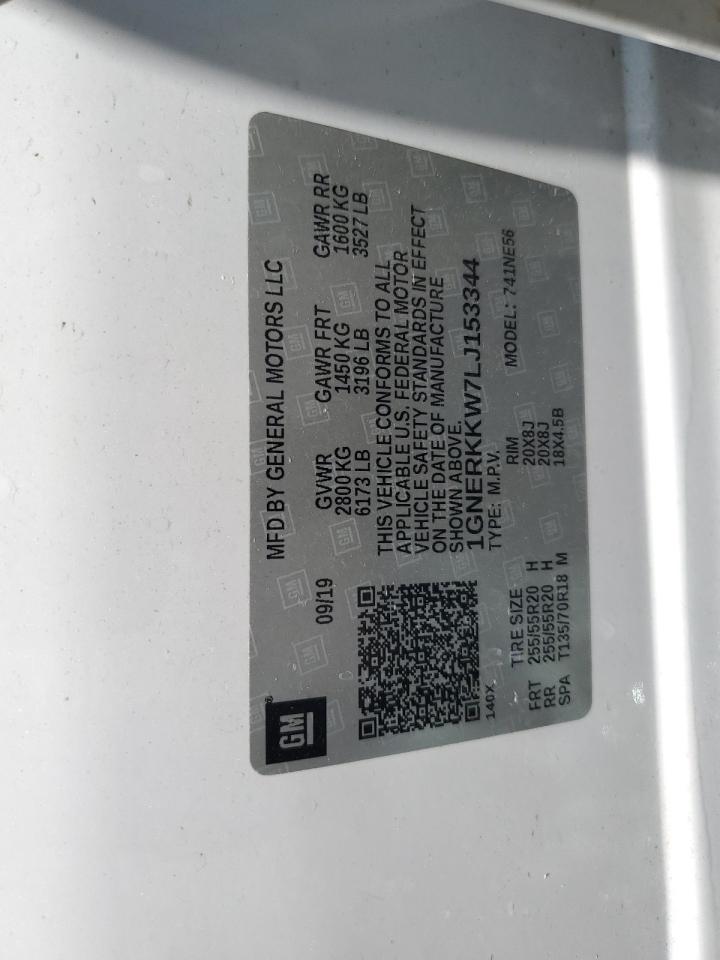 2020 Chevrolet Traverse Premier VIN: 1GNERKKW7LJ153344 Lot: 69033835