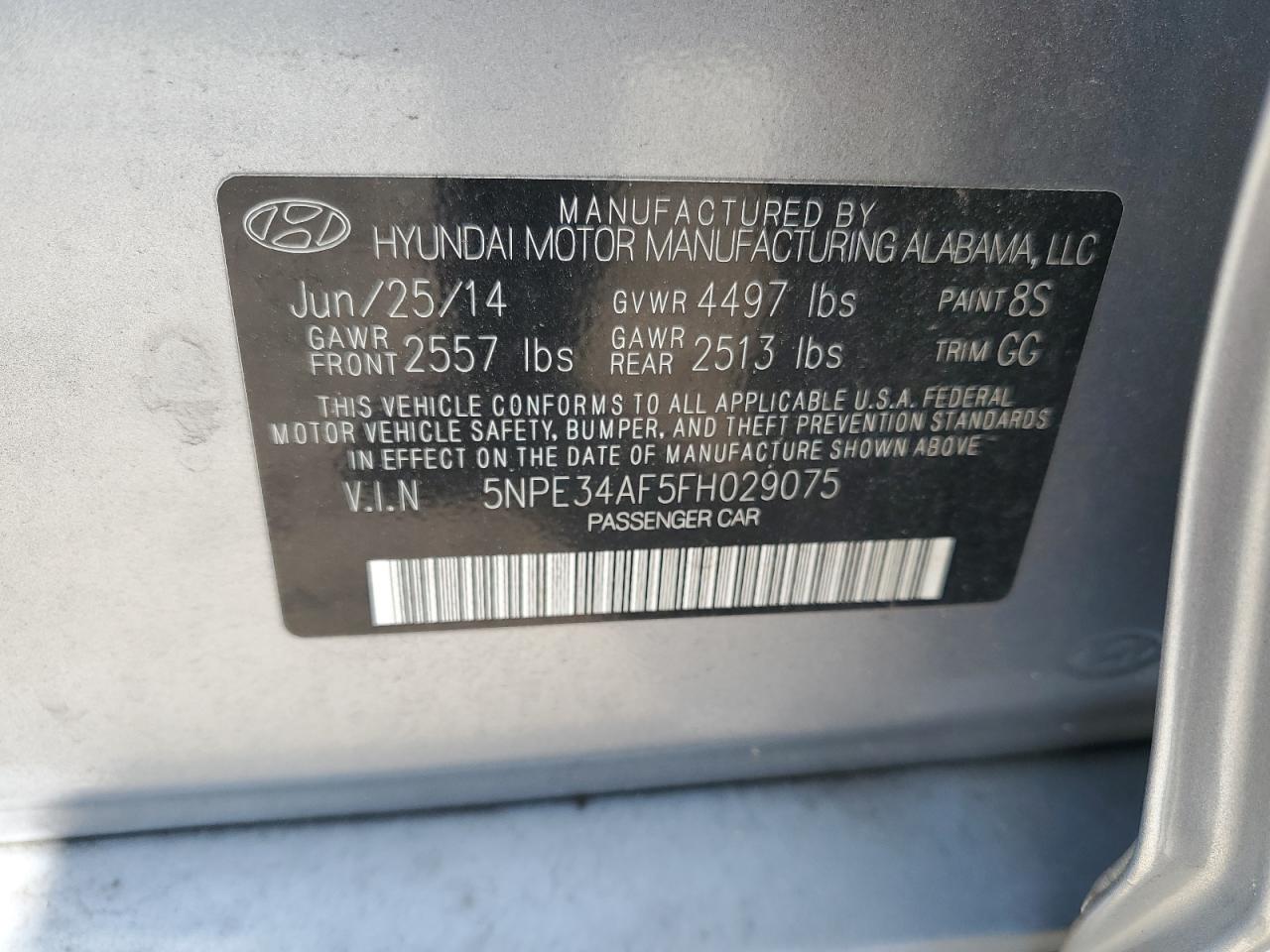 2015 Hyundai Sonata Sport VIN: 5NPE34AF5FH029075 Lot: 70747225