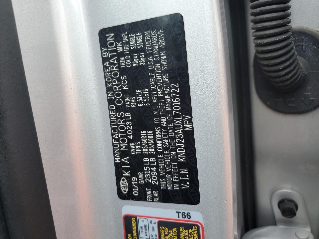 2020 Kia Soul Lx VIN: KNDJ23AUXL7016722 Lot: 68580195