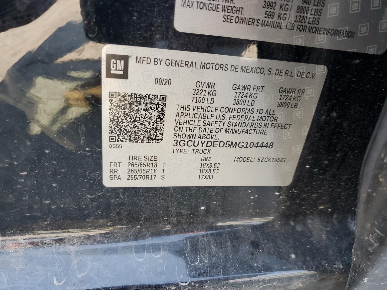 2021 Chevrolet Silverado K1500 Lt VIN: 3GCUYDED5MG104448 Lot: 69136725