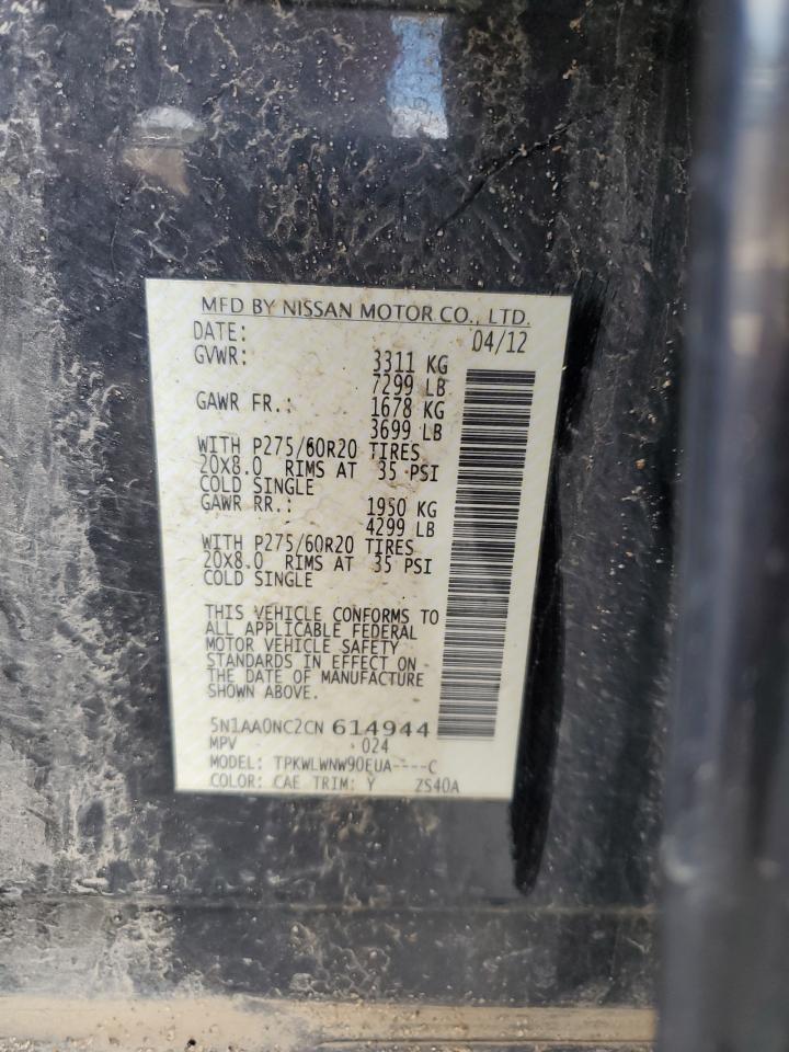 2012 Nissan Armada Sv VIN: 5N1AA0NC2CN614944 Lot: 68437635