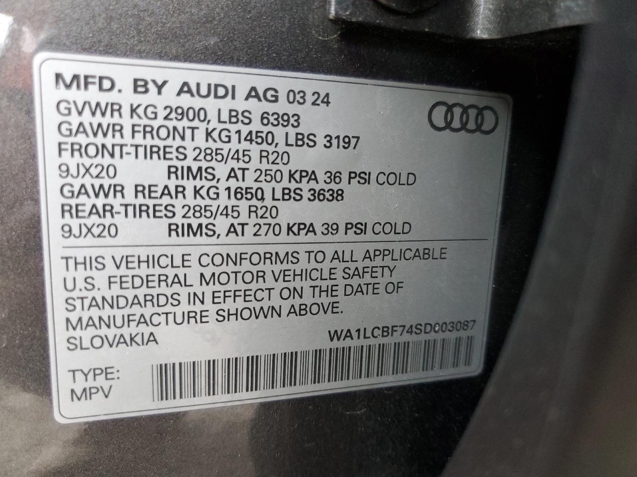 2025 Audi Q7 Premium Plus VIN: WA1LCBF74SD003087 Lot: 70448755