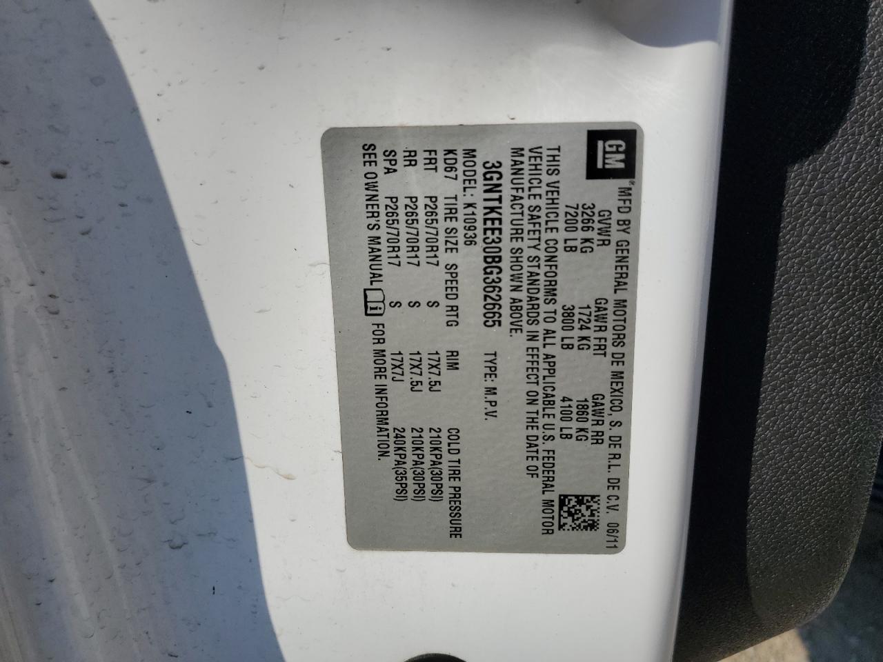 2011 Chevrolet Avalanche Ls VIN: 3GNTKEE30BG362665 Lot: 70578885