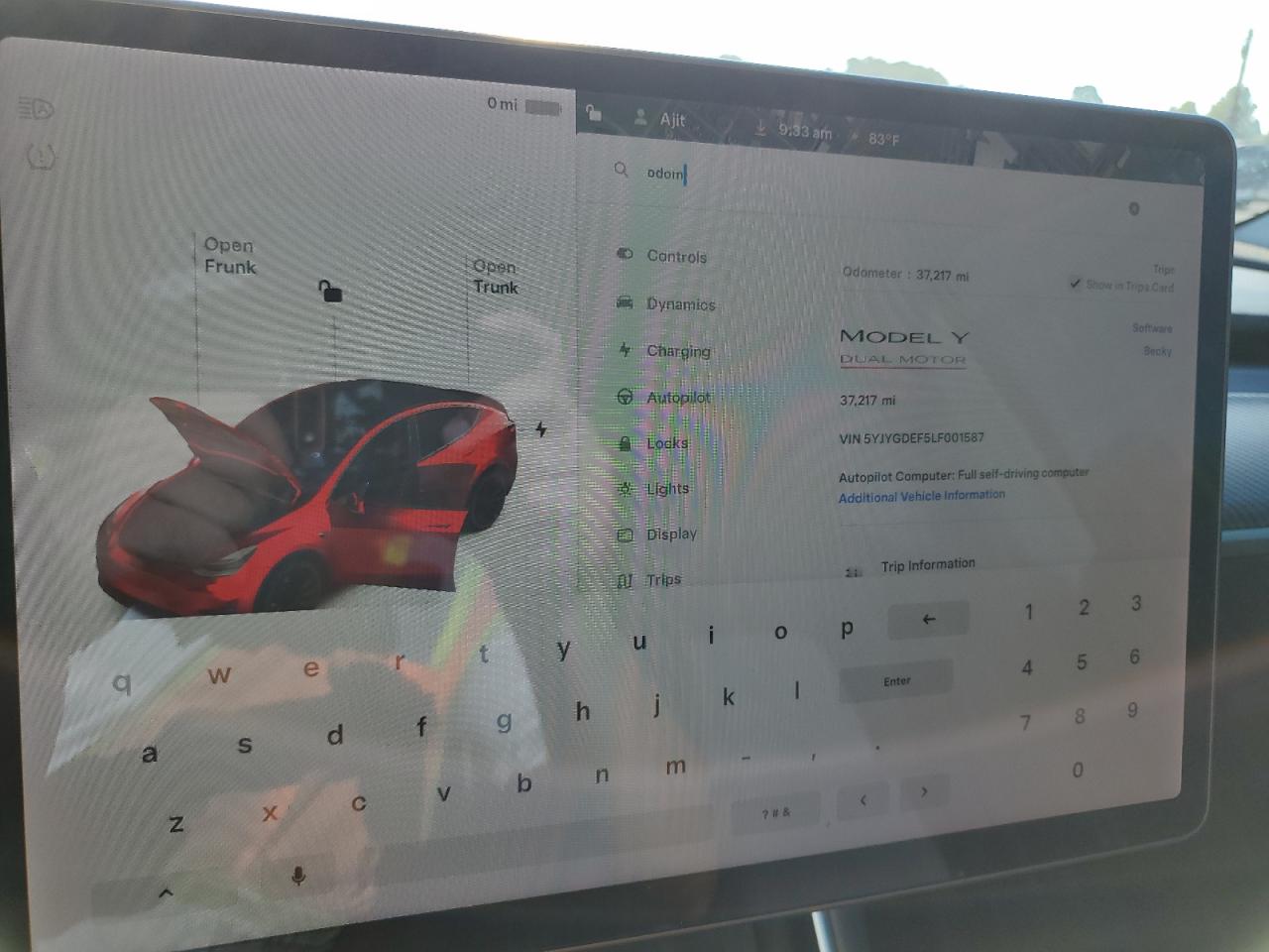 2020 Tesla Model Y VIN: 5YJYGDEF5LF001587 Lot: 67854275