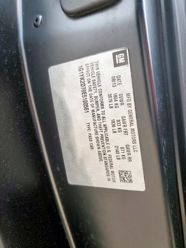 2014 Chevrolet Corvette Stingray Z51 2Lt VIN: 1G1YK2D78E5100561 Lot: 69963995