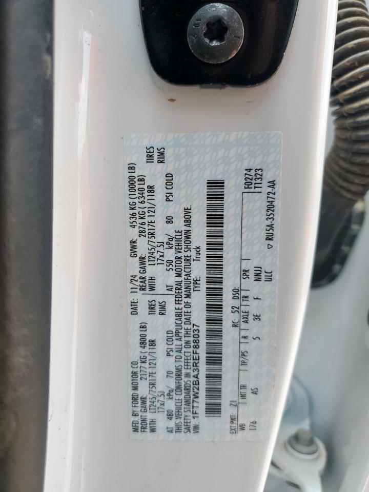 2024 Ford F250 Super Duty VIN: 1FT7W2BA3REF88037 Lot: 68487965