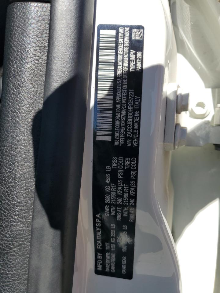 2017 Jeep Renegade Latitude VIN: ZACCJBBB0HPG57231 Lot: 70478185