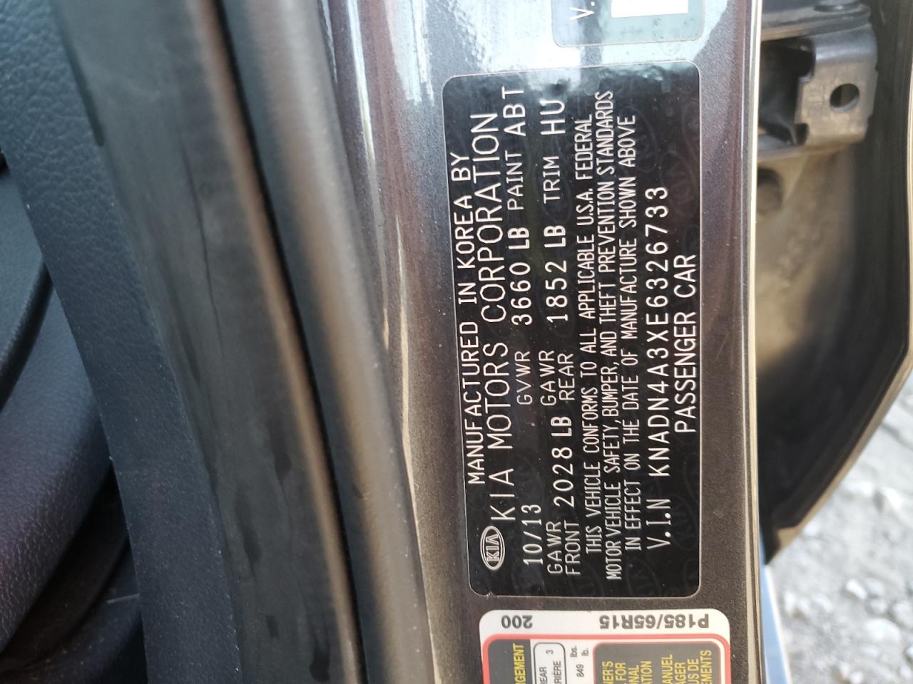 2014 Kia Rio Ex VIN: KNADN4A3XE6326733 Lot: 70124055