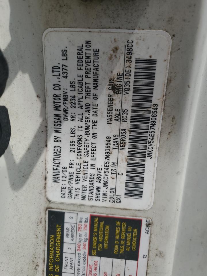 2007 Infiniti G35 VIN: JNKCV54E57M906549 Lot: 71011465