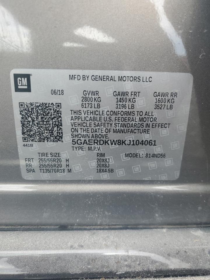 2019 Buick Enclave Avenir VIN: 5GAERDKW8KJ104061 Lot: 68215605
