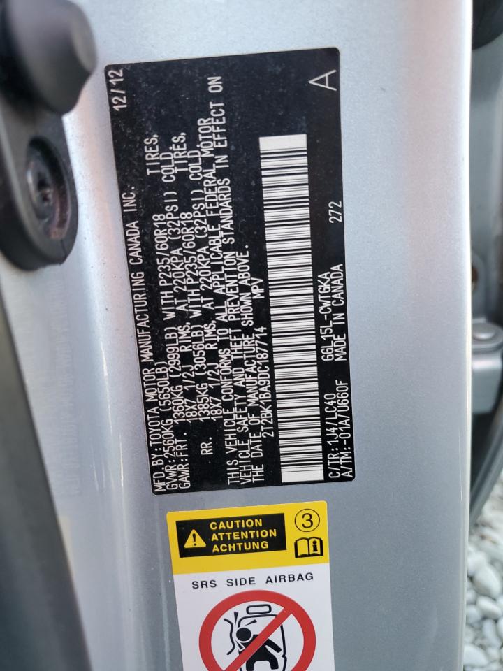 2013 Lexus Rx 350 Base VIN: 2T2BK1BA9DC187714 Lot: 69239005