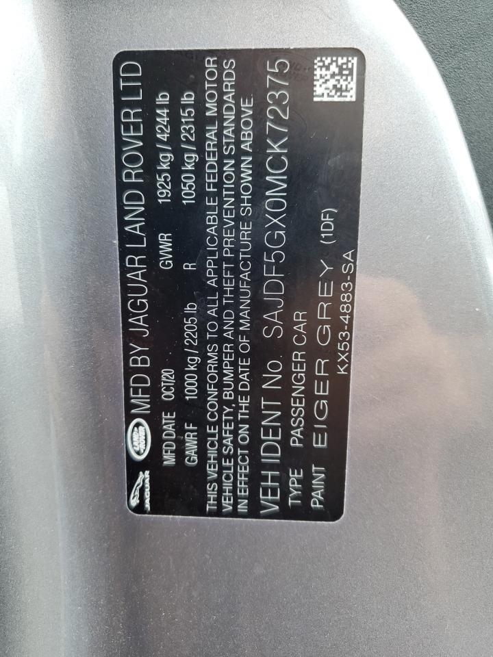 2021 Jaguar F-Type First Edition VIN: SAJDF5GX0MCK72375 Lot: 69038945