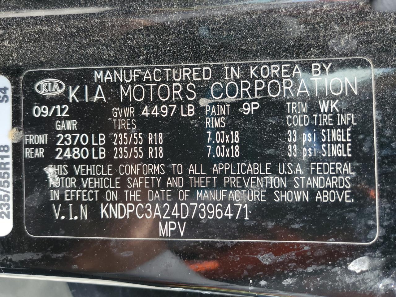 2013 Kia Sportage Ex VIN: KNDPC3A24D7396471 Lot: 70186645