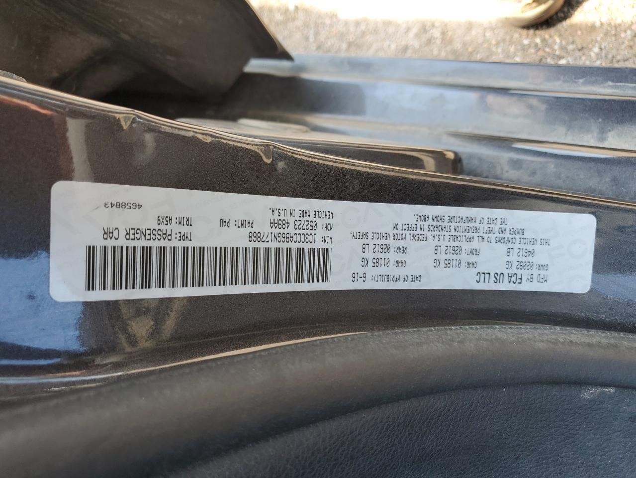 2016 Chrysler 200 Limited VIN: 1C3CCCAB6GN177868 Lot: 70020855