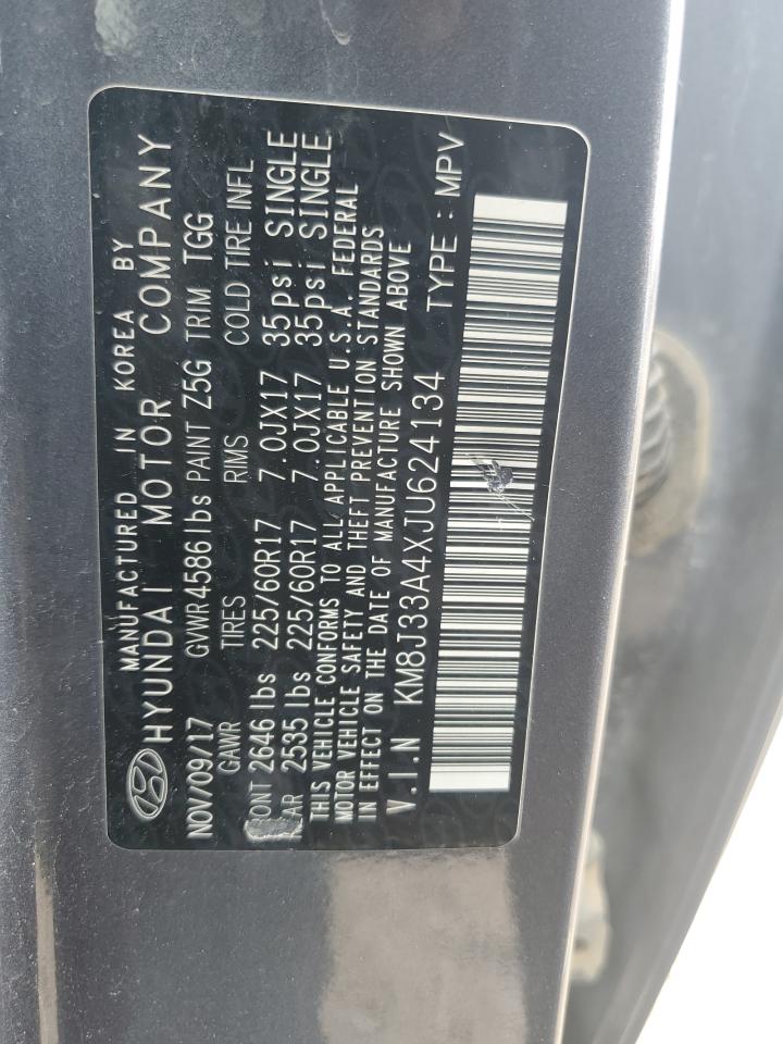 2018 Hyundai Tucson Sel VIN: KM8J33A4XJU624134 Lot: 71205175