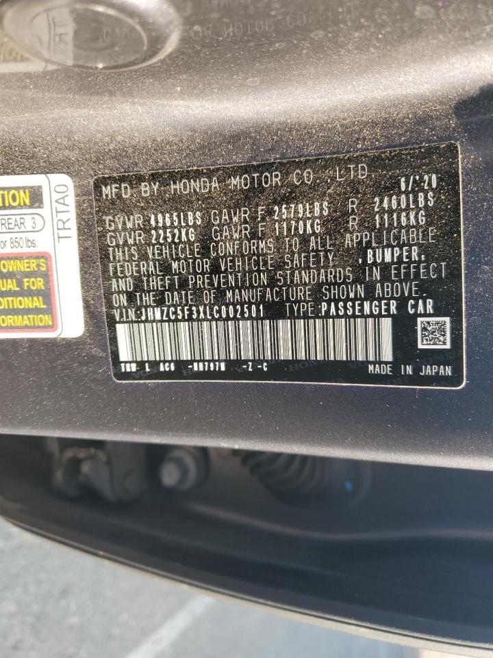 2020 Honda Clarity Touring VIN: JHMZC5F3XLC002501 Lot: 68557835