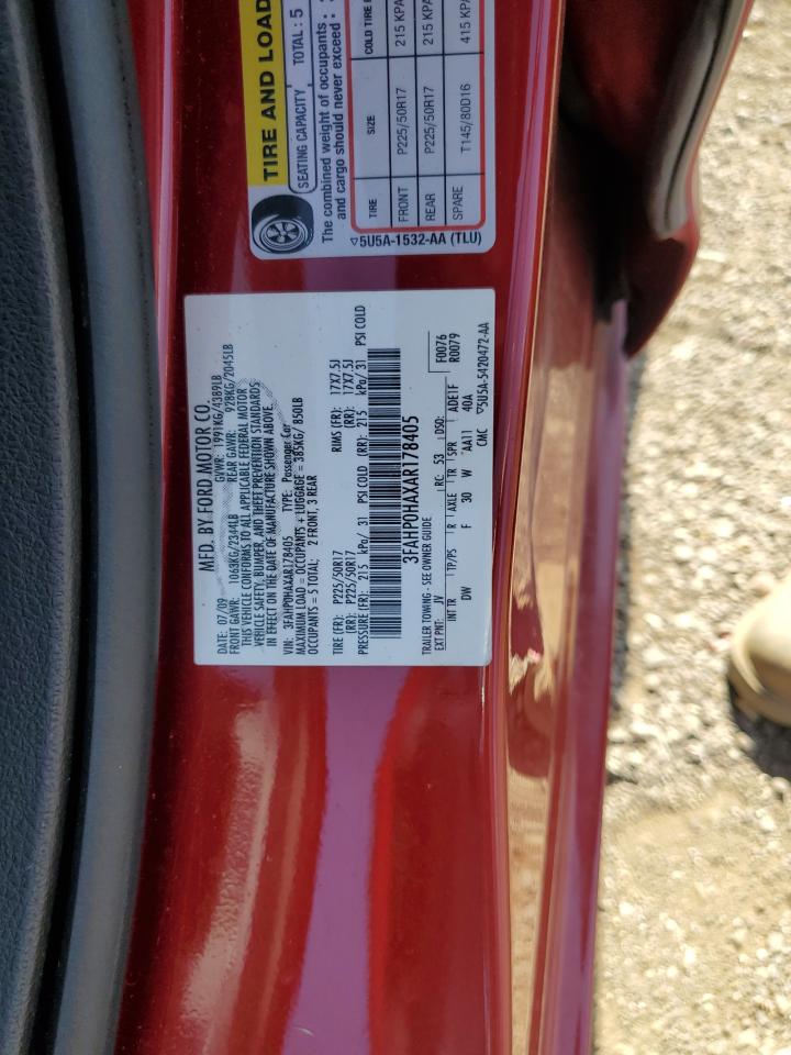 2010 Ford Fusion Se VIN: 3FAHP0HAXAR178405 Lot: 69916035