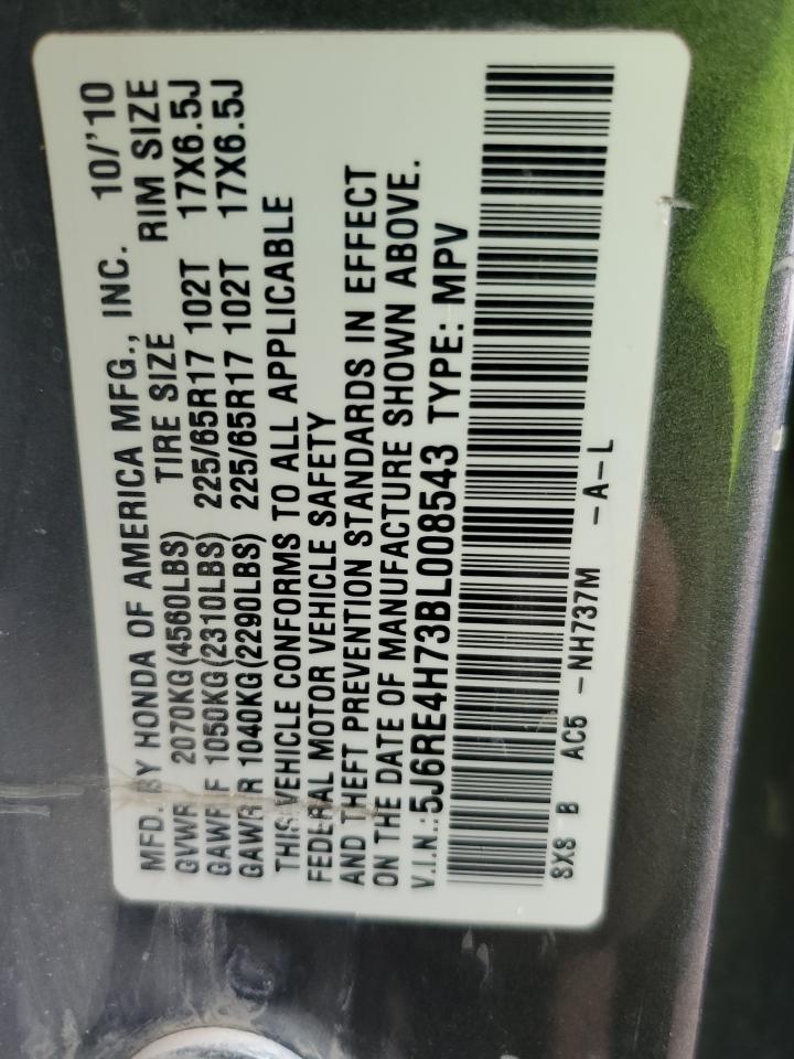 2011 Honda Cr-V Exl VIN: 5J6RE4H73BL008543 Lot: 70225295