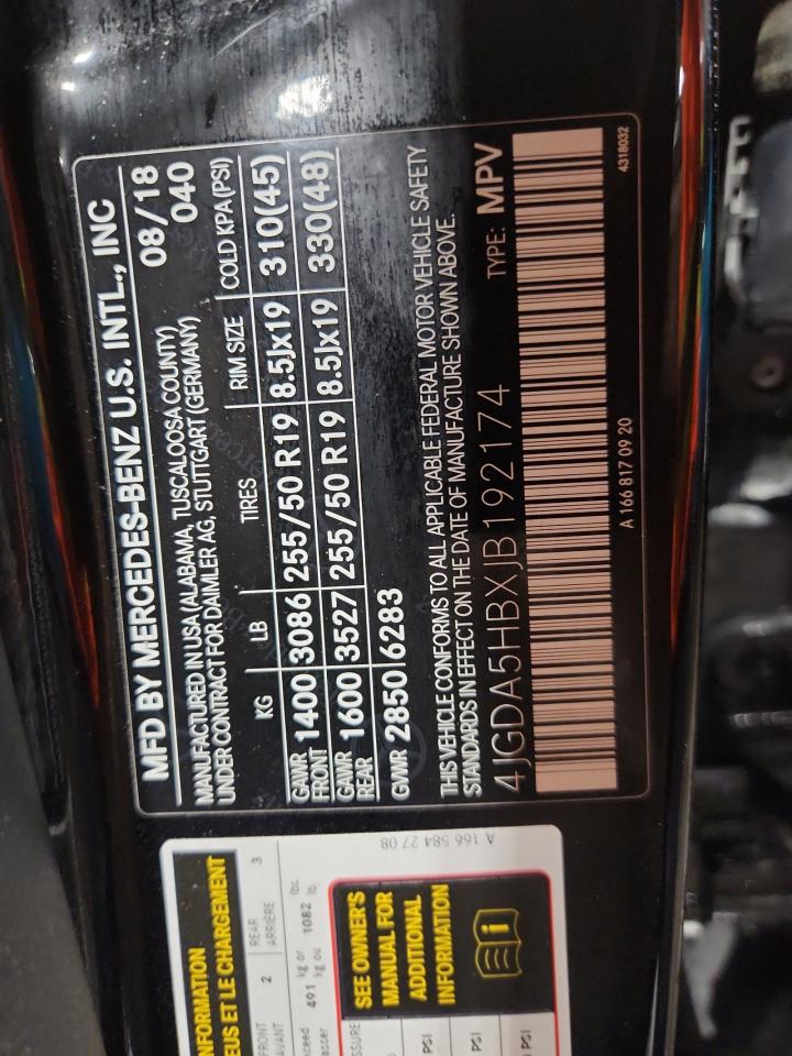 2018 Mercedes-Benz Gle 350 4Matic VIN: 4JGDA5HBXJB192174 Lot: 67669955